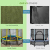 Yeah Depot - Qaba 4.6' Kids Trampoline with Basketball Hoop, Horizontal Bar, 55'' Indoor Trampoline with Net, Small Springfree Trampoline Gifts for Kids Toys, Ages 3-10, Yellow