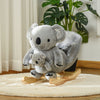Yeah Depot - Qaba Kids Ride-On Rocking Horse, Koala-shaped Rocker with Realistic Sounds for Children 18-36 Months, Gray