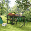 Yeah Depot - Outsunny Folding Camp Kitchen Table, Portable Camping Cooking Station with Adjustable Lantern Holder, Hanging Hooks and Carrying Bag for Outdoor Picnic Beach BBQ Traveling