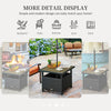Yeah Depot - Outsunny 22'' Rattan Wicker Side Table with Steel Frame, Umbrella Insert Hole, Sand Bag for Outdoor, Patio, Garden, Backyard, Black & Tan