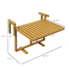 Yeah Depot - Outsunny Balcony Railing Table, Outdoor Folding Hanging Table / Desk, Space Saving 4 Height Adjustable Wood Balcony Bar Table for Serving Food, Flower Stand, Studying, Natural