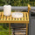 Yeah Depot - Outsunny Balcony Railing Table, Outdoor Folding Hanging Table / Desk, Space Saving 4 Height Adjustable Wood Balcony Bar Table for Serving Food, Flower Stand, Studying, Natural