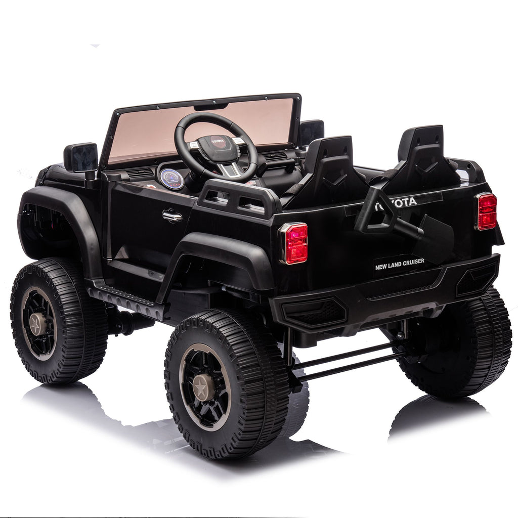 Yeah Depot - 24V Two-seater Kids Ride On Car W/Parents Remote Control, Licensed Toyota LC250,2WD,110w Motors,With Shovel,Three-point Seat Belt,Slow Start,Speed adjustment,Bluetooth,Music for Kids Aged 3+.