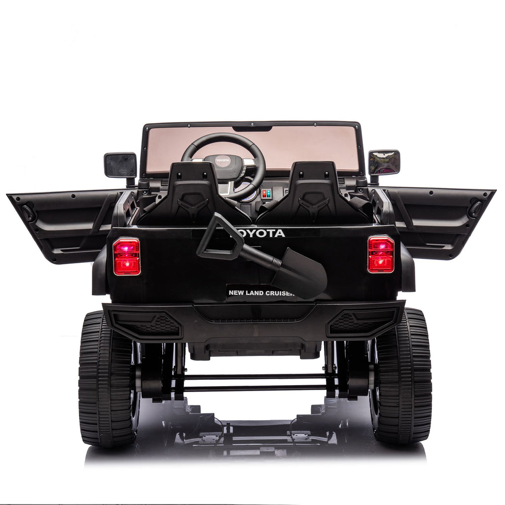 Yeah Depot - 24V Two-seater Kids Ride On Car W/Parents Remote Control, Licensed Toyota LC250,2WD,110w Motors,With Shovel,Three-point Seat Belt,Slow Start,Speed adjustment,Bluetooth,Music for Kids Aged 3+.