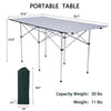Yeah Depot - Portable Folding Lightweight Aluminum Camping Picnic Table for 4-6, Compact Roll Top Table with Carry Bag