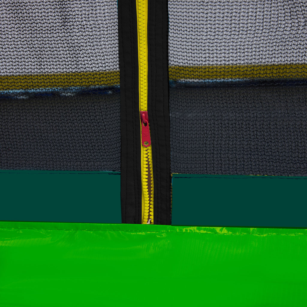 Yeah Depot - YC 14FT Recreational Trampolines with Enclosure for Kids and Adults with Patented Fiberglass Curved Poles Pumpkin -Green