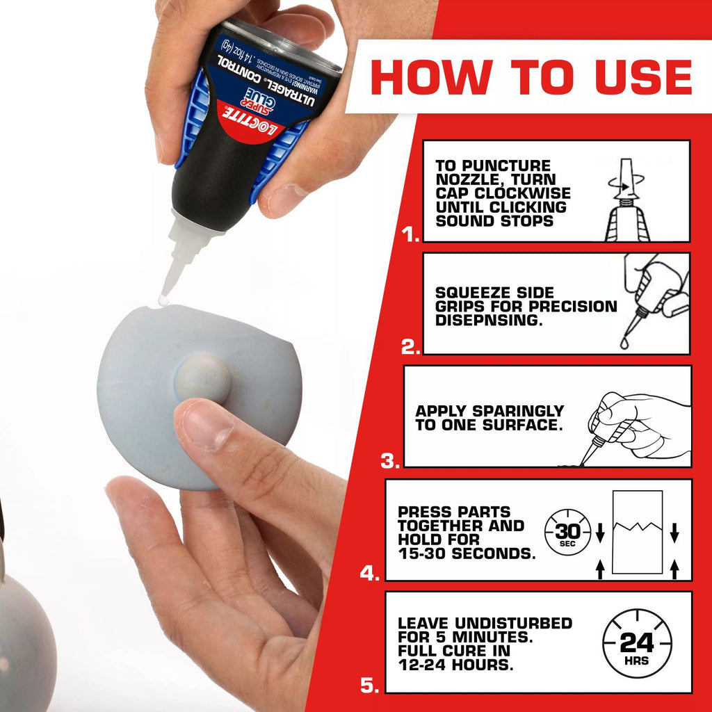 Flexile - Loctite Super Glue Ultra Gel Control, Pack of 1, Clear 4 g Bottle