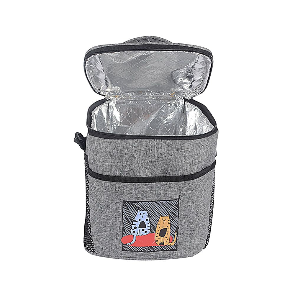 Sanal Magaza - Biggdesign Cats Insulated Lunch Bag, Gray