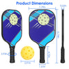Eggracks by Global Phoenix - Pickleball Set 2 Fiberglass Paddles 4 Outdoor Indoor Balls Portable Carry Bag 2 Cooling Towel Lightweight Ergonomic Grip for Beginners Pros