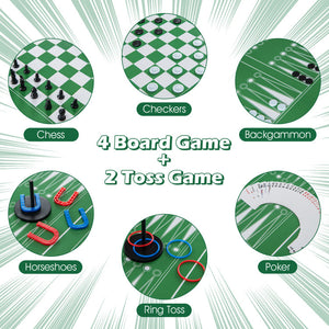 Hooya Imp.& Exp. - 12-in-1 Combo Game Table Set with Foosball Air Hockey Pool Chess and Ping Pong