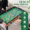 Hooya Imp.& Exp. - 12-in-1 Combo Game Table Set with Foosball Air Hockey Pool Chess and Ping Pong