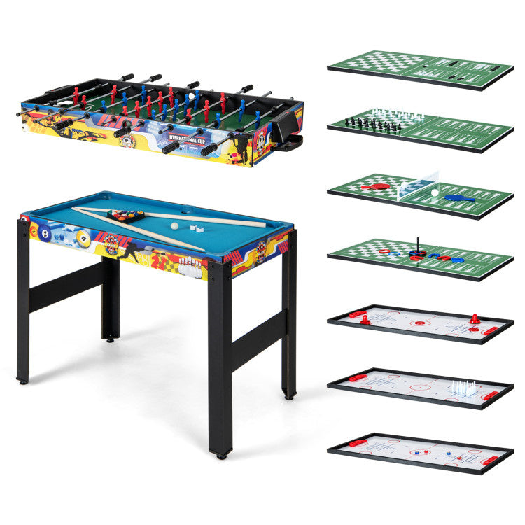 Hooya Imp.& Exp. - 12-in-1 Combo Game Table Set with Foosball Air Hockey Pool Chess and Ping Pong