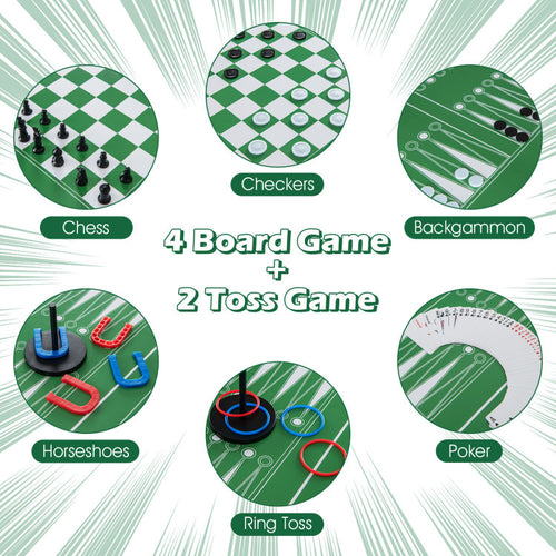 Hooya Imp.& Exp. - 12-in-1 Combo Game Table Set with Foosball Air Hockey Pool Chess and Ping Pong