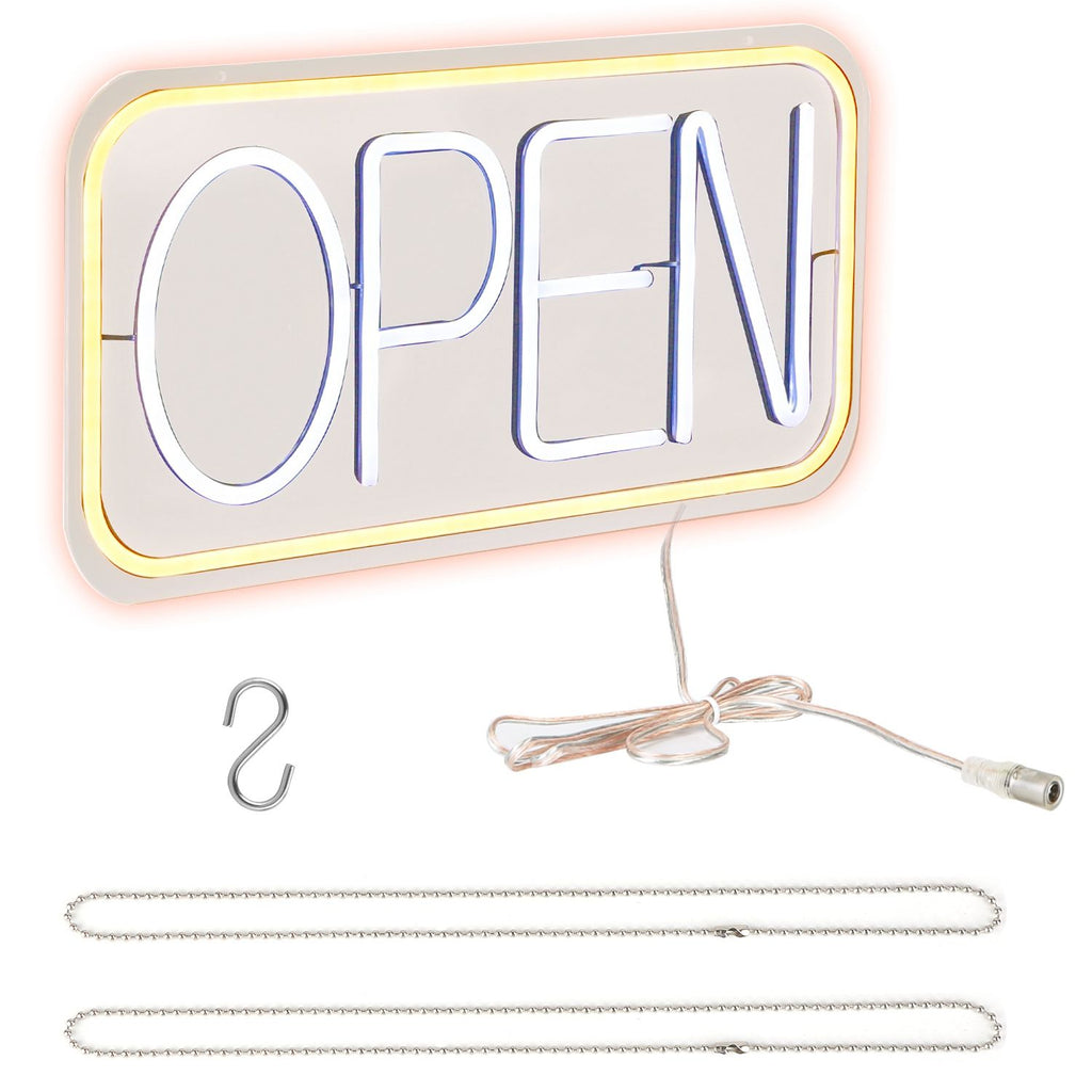 Eggracks by Global Phoenix - LED Open Sign 16.5x9.1in Business Neon Open Sign Advertisement Board with 11 Levels Adjustable Brightness