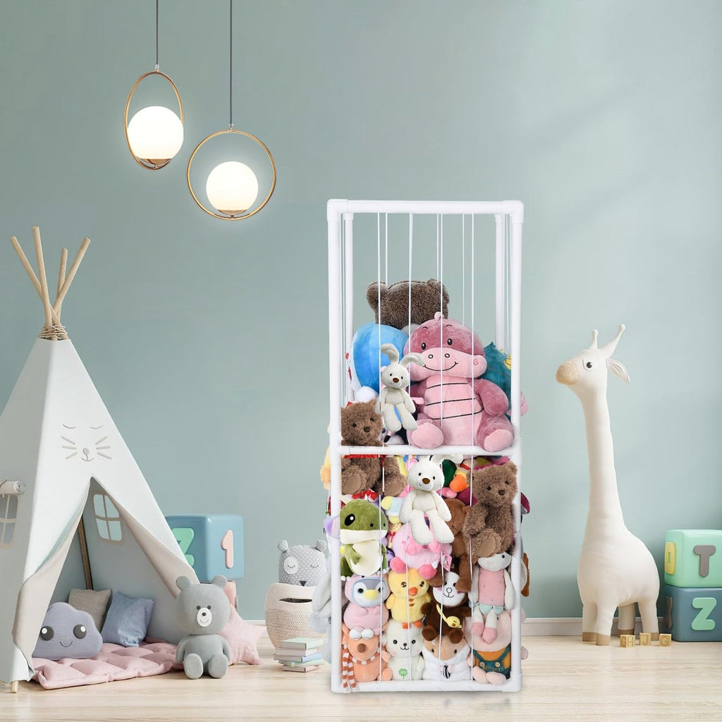 Linx Deals - Stuffed Animal Storage PVC Plush Organizer Shelf Plush Stuffed Animal Holder Standing Kids Toy Storage Cage