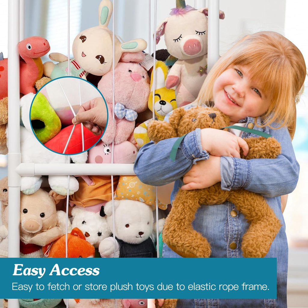 Linx Deals - Stuffed Animal Storage PVC Plush Organizer Shelf Plush Stuffed Animal Holder Standing Kids Toy Storage Cage