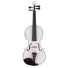 inQ Boutique - [Do Not Sell on Amazon]Glarry GV102 4/4 Solid Wood EQ Violin Case Bow Violin Strings Shoulder Rest Electronic Tuner Connecting Wire Cloth White