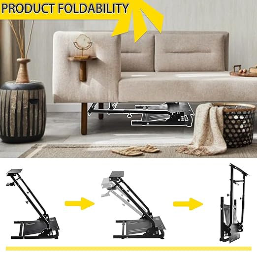 One Leopard - Fruyyzl G29 G920 Racing Wheel Stand, Height Adjustable & Foldable Steering Wheel Stand for Logitech G923 G25 G27,Supporting Thrustmaster T80 T150 TX F430 Gaming Wheel Stand(Wheel Pedals NOT Included)