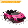 inQ Boutique - LEADZM Lamborghini Poison Small Dual Drive 12V 4.5AH with 2.4G Remote Control Sports Car Pink