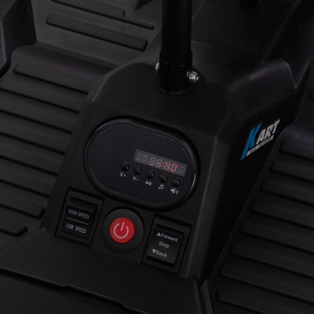 FX070 - Electric GoKart Pro, Kids Racing Car, Outdoor Ride On Toy with MP3 for Kids Aged 4-16, Black and White