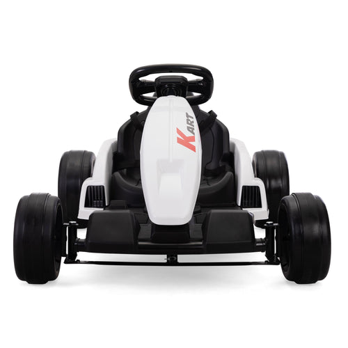 FX070 - Electric GoKart Pro, Kids Racing Car, Outdoor Ride On Toy with MP3 for Kids Aged 4-16, Black and White