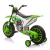 FX070 - 12V Kids Ride on Toy Motorcycle, Electric Motor Toy Bike with Training Wheels for Kids 3-6, Green