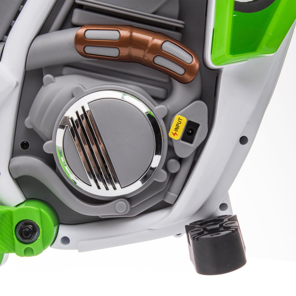 FX070 - 12V Kids Ride on Toy Motorcycle, Electric Motor Toy Bike with Training Wheels for Kids 3-6, Green