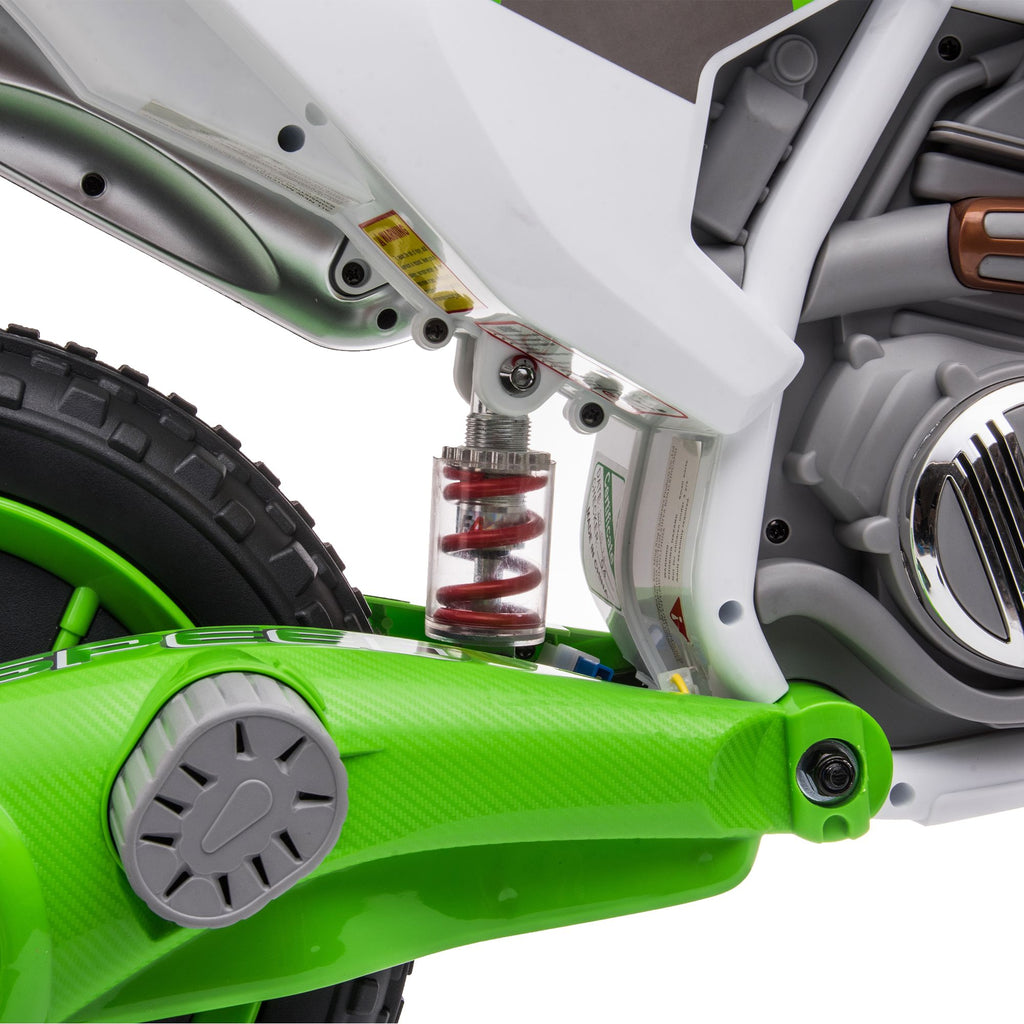 FX070 - 12V Kids Ride on Toy Motorcycle, Electric Motor Toy Bike with Training Wheels for Kids 3-6, Green