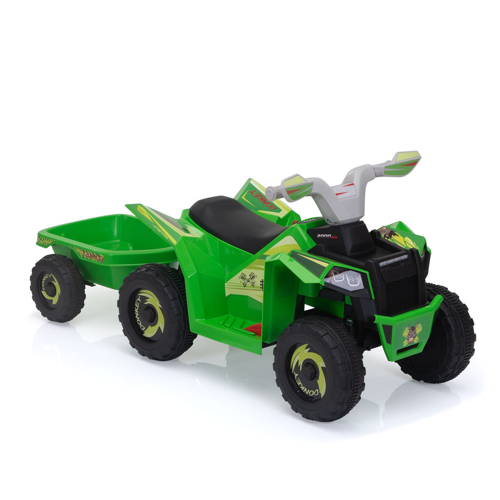 FX070 - Children's Beach Car - with Trailer - Green