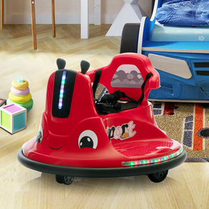 FX070 - 12V Snail-Shaped Kids Electric Bumper Car with Remote Control, Ride On Car with LED Lights, Music, 360 Degree Rotate, Toddler Race Toys, 3-8 Years Old