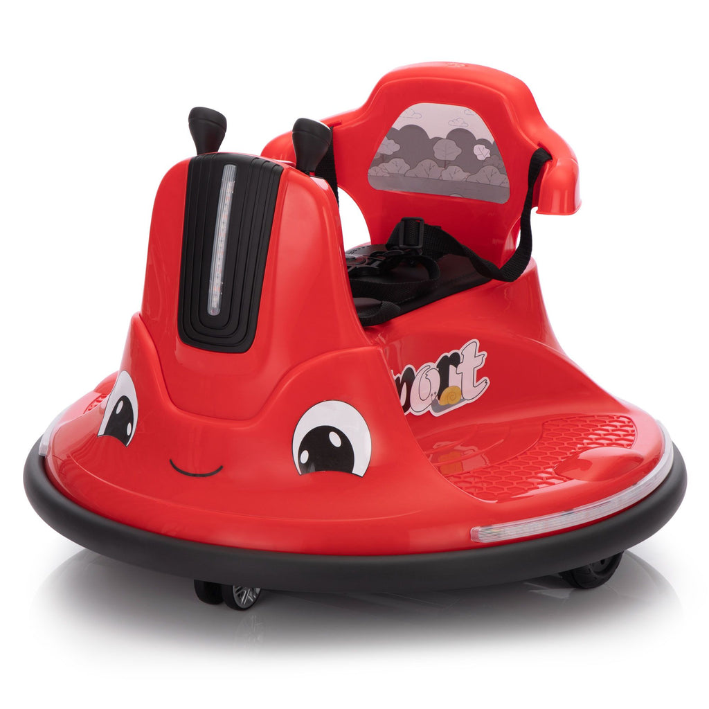 FX070 - 12V Snail-Shaped Kids Electric Bumper Car with Remote Control, Ride On Car with LED Lights, Music, 360 Degree Rotate, Toddler Race Toys, 3-8 Years Old