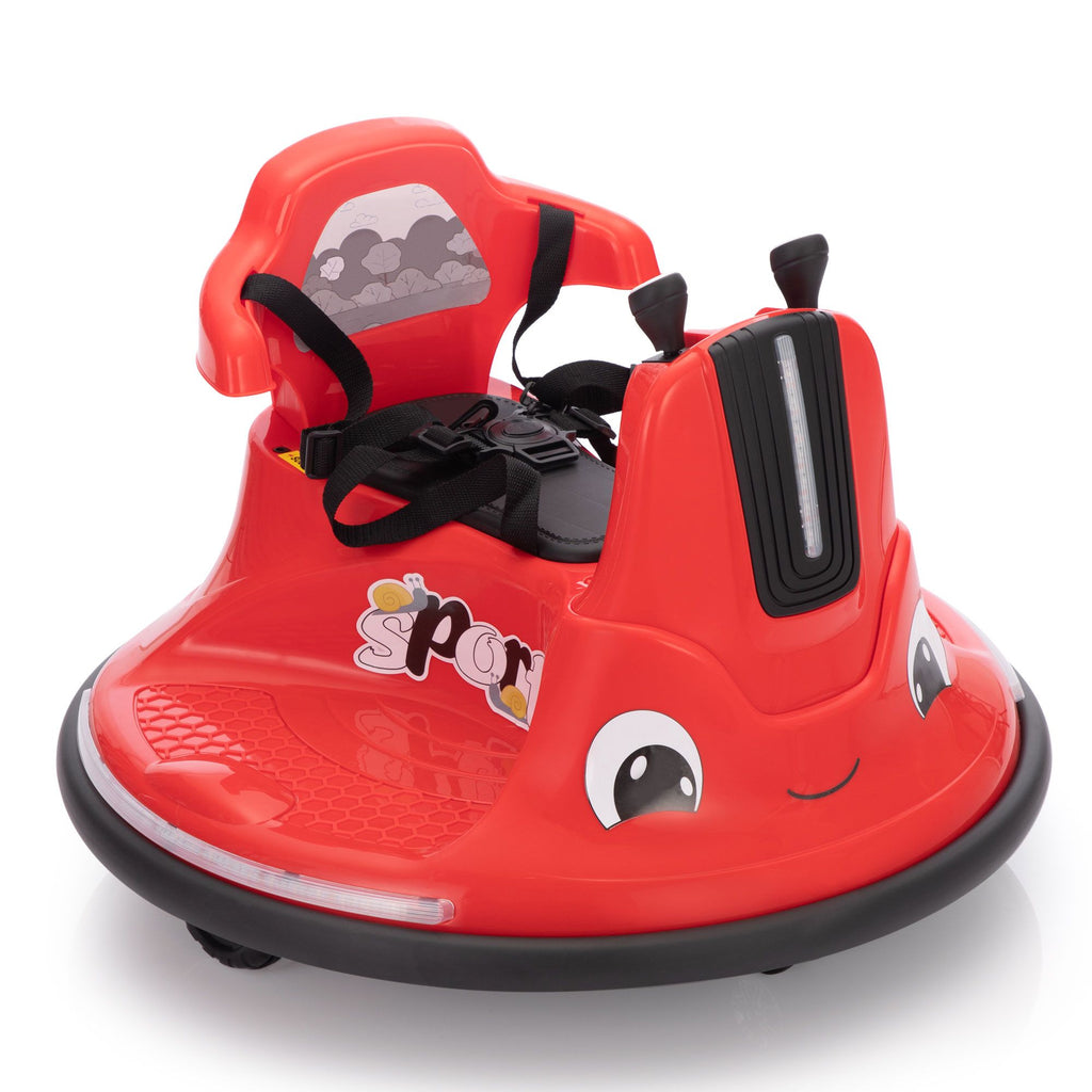 FX070 - 12V Snail-Shaped Kids Electric Bumper Car with Remote Control, Ride On Car with LED Lights, Music, 360 Degree Rotate, Toddler Race Toys, 3-8 Years Old