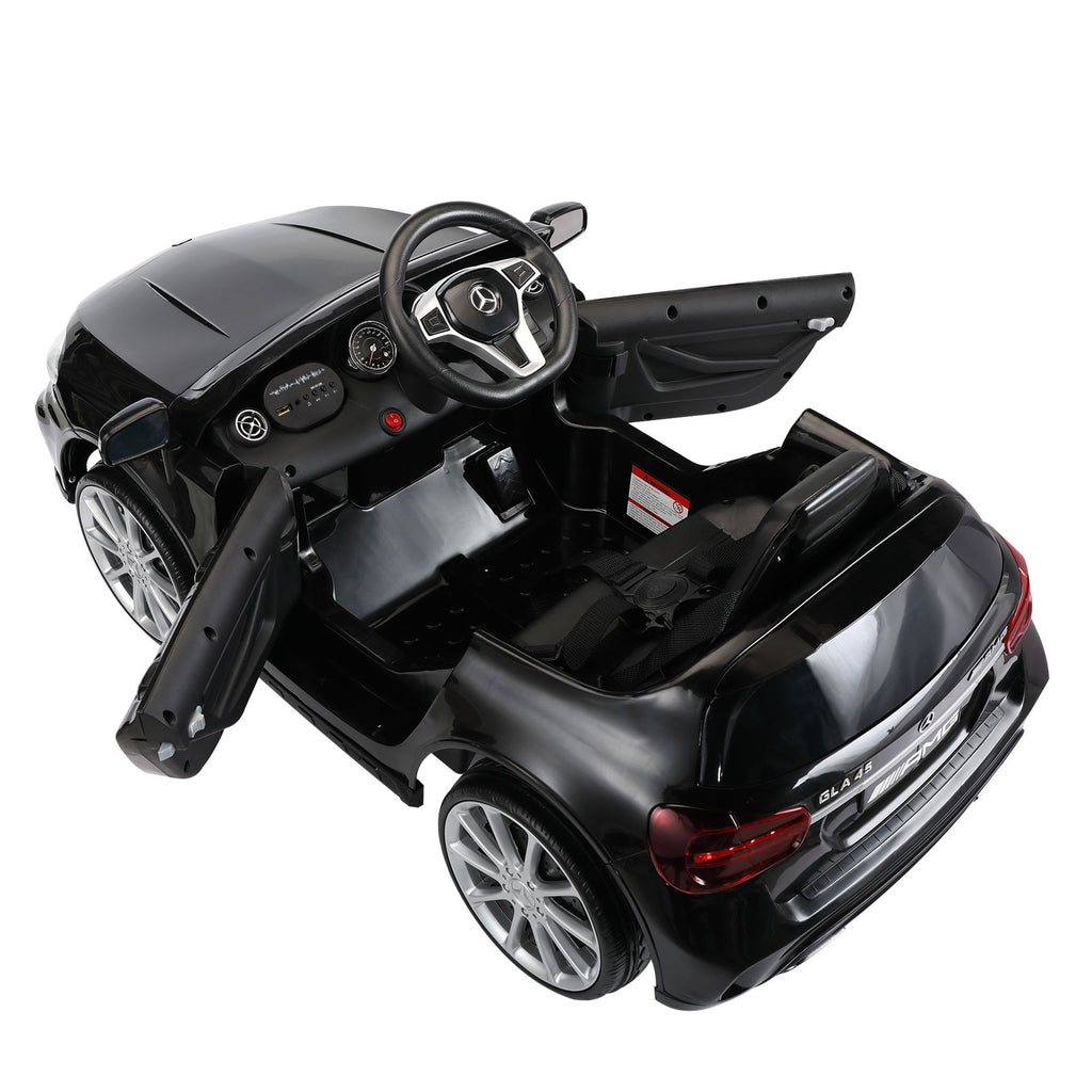FX070 - Licensed Mercedes Benz AMG 6V Kids Ride On Electric Car with Remote Control, Story Education AUX, Black
