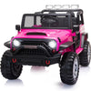 FX070 - 12V kids Ride On Jeep with Remote Control, Electric Car for Kids 3-8 Years, 3 Speeds, LED Lights, MP3 Player - Rose Red