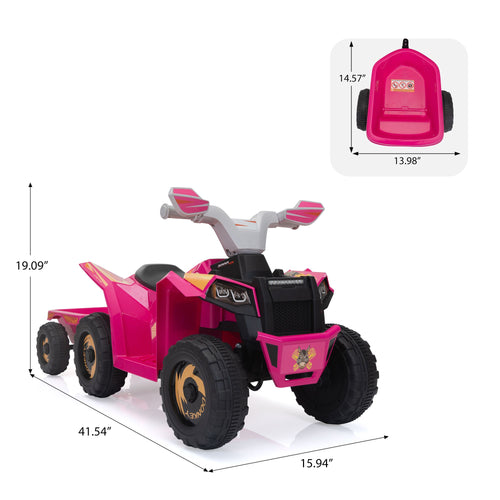 FX070 - Children's Beach Car - with Trailer - Pink