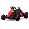 FX070 - 24V Electric Kids Go Kart, Battery Powered Outdoor Ride On Toy w/ 5 mph Max Speed, Music, Horn, Power Display, Protectors, Red and Black