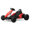 FX070 - 24V Electric Kids Go Kart, Battery Powered Outdoor Ride On Toy w/ 5 mph Max Speed, Music, Horn, Power Display, Protectors, Red and Black