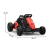 FX070 - 24V Electric Kids Go Kart, Battery Powered Outdoor Ride On Toy w/ 5 mph Max Speed, Music, Horn, Power Display, Protectors, Red and Black