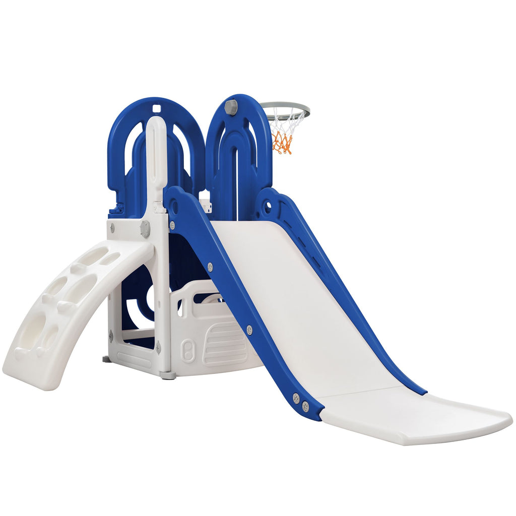 Orien Home - Toddler Climber and Slide Set 4 in 1, Kids Playground Climber Freestanding Slide Playset with Basketball Hoop Play Combination for Babies Indoor & Outdoor