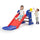 FX070 - 3 in 1 Freestanding Toddler Slide;  Indoor Outdoor Playground with Basketball Hoop and Ball for Kids Under 3 Years