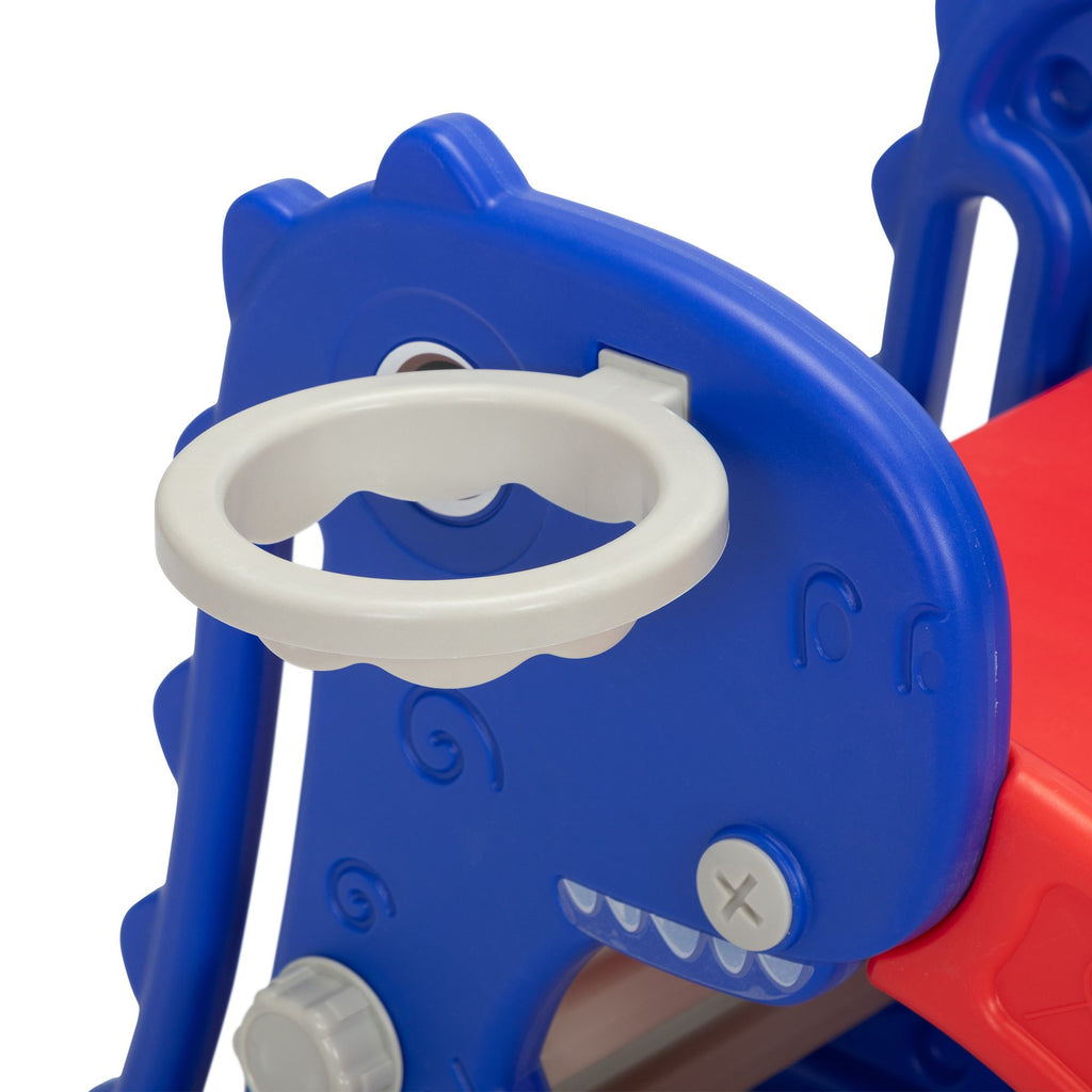 FX070 - 3 in 1 Freestanding Toddler Slide;  Indoor Outdoor Playground with Basketball Hoop and Ball for Kids Under 3 Years