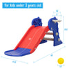 FX070 - 3 in 1 Freestanding Toddler Slide;  Indoor Outdoor Playground with Basketball Hoop and Ball for Kids Under 3 Years