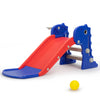 FX070 - 3 in 1 Freestanding Toddler Slide;  Indoor Outdoor Playground with Basketball Hoop and Ball for Kids Under 3 Years