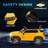 Yeah Depot - Aosom Chevrolet TAHOE Licensed Kids Ride on Car, 12V Battery Powered Kids Electric Car with Remote Control, 4-wheeler Suspension, Music, Lights, Horn, for Ages 3-6 Years Old, Yellow