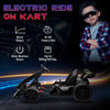 Yeah Depot - Aosom 24V 7.5 MPH Electric Go Kart with Adjustable Seat, Drifting Car Battery Powered Ride on Toy Outdoor with Slow Start, Button Start, Music, Honking Horn, Lights, for 6-12 Years Old, Black