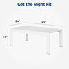 Yeah Depot - All-Weather Aluminum Outdoor Coffee Table, Modern Coffee Table for Outside, Rectangle Patio Coffee Table-White