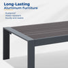 Yeah Depot - All-Weather Aluminum Outdoor Coffee Table, Modern Coffee Table for Outside, Rectangle Patio Coffee Table-Gray