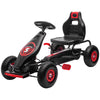 Yeah Depot - Aosom Kids Pedal Go Kart Ride-on Toy with Ergonomic Comfort, Pedal Car with Tough, Wear-Resistant Tread, Go Cart Kids Car for Boys & Girls with Suspension System, Safety Hand Brake, Ages 5-12, Red