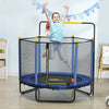 Yeah Depot - Qaba 4.6' Kids Trampoline with Basketball Hoop, Horizontal Bar, 55'' Indoor Trampoline with Net, Small Springfree Trampoline Gifts for Kids Toys, Ages 3-10, Blue