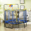 Yeah Depot - Qaba 4.6' Kids Trampoline with Basketball Hoop, Horizontal Bar, 55'' Indoor Trampoline with Net, Small Springfree Trampoline Gifts for Kids Toys, Ages 3-10, Blue